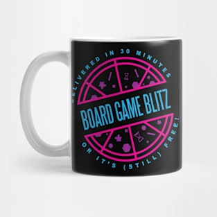 Retro Board Game Blitz Pizza Logo Mug